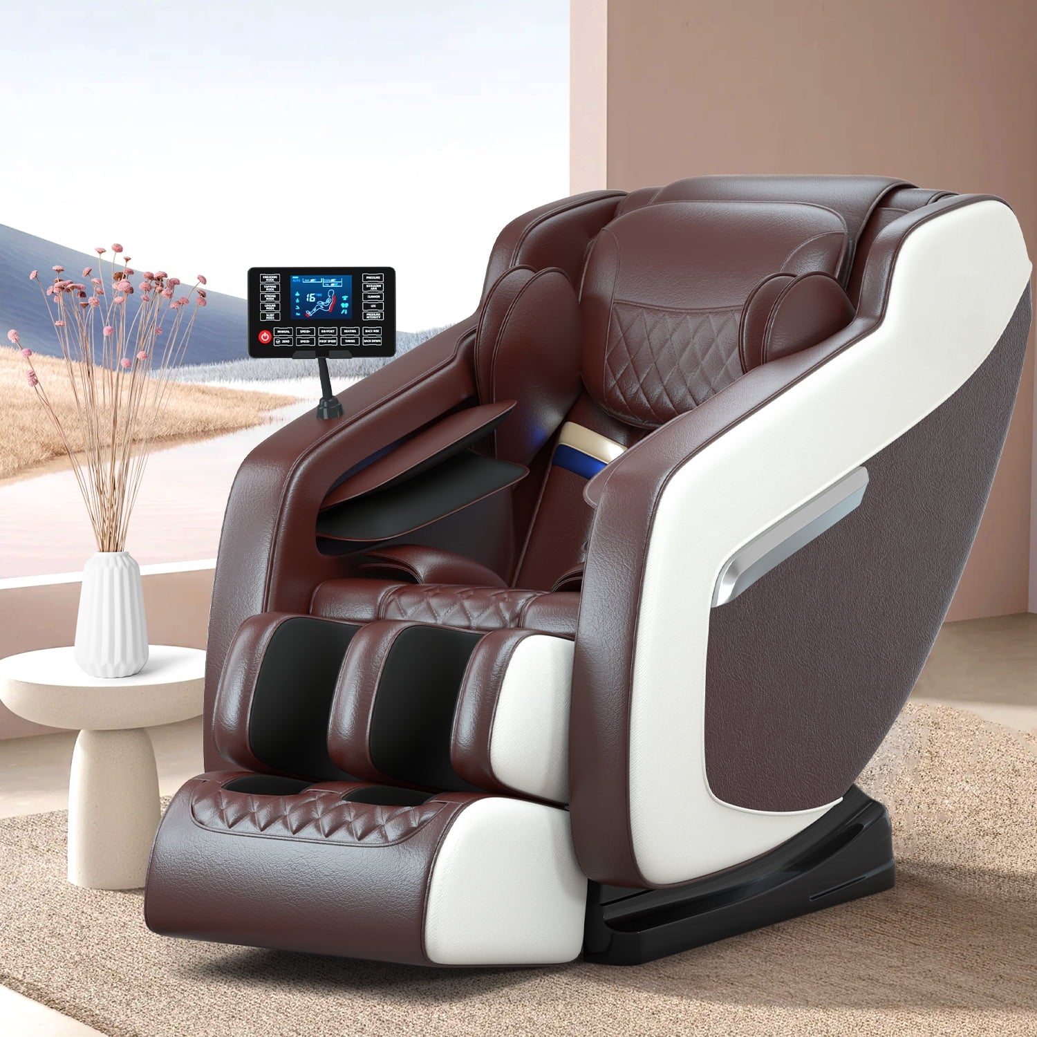 Full Body Massage Chair with Zero Gravity, Heated Back & Legs, 20 Airbags, Bluetooth, Shiatsu Recliner for Home