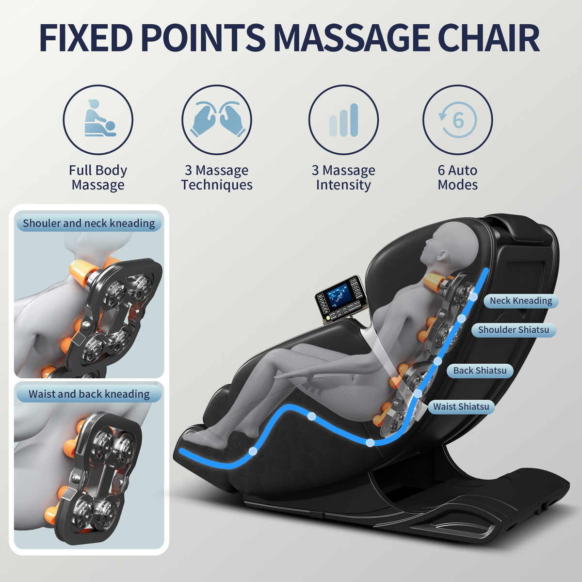 Full-Body Massage Chair with Zero Gravity, Foot Massage and Touchscreen