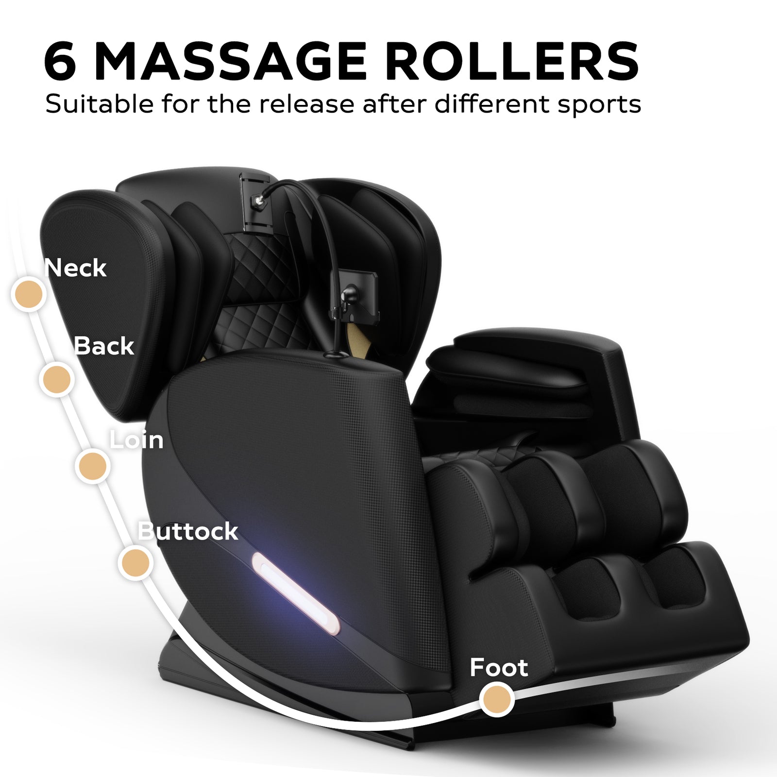 Full Body Massage Chair L Track Zero Gravity Shiatsu Massage Recliner W/5 Modes