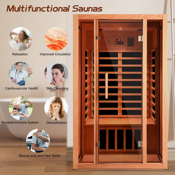 2-Person Extendable Far Infrared Sauna – Hemlock Wood