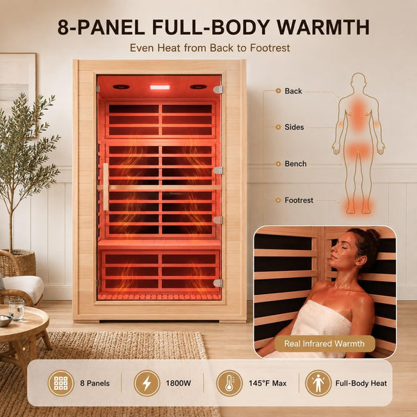 2-Person Far Infrared Sauna with App Control – Hemlock