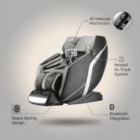 Zero Gravity Massage Chair Engineered for Full Body Relief, 4D Technology, Heated SL-Track, Space Saving Design — infographic