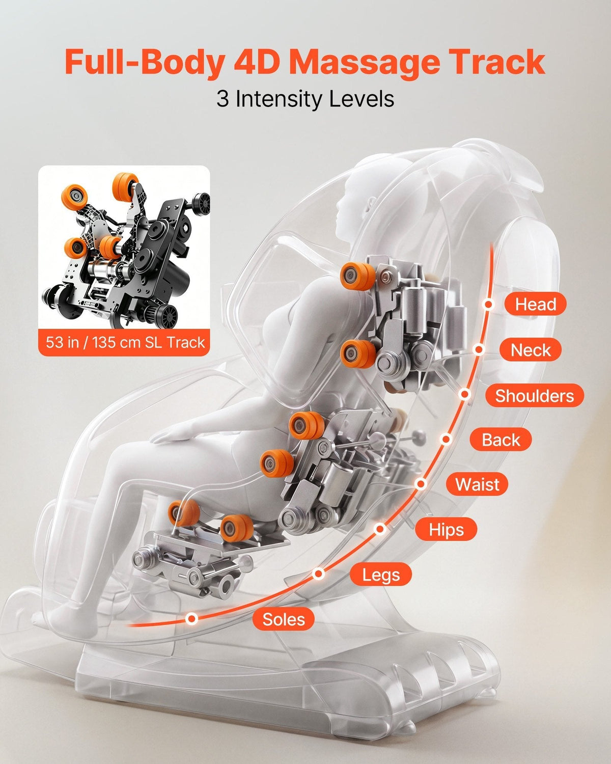 4D Zero-Gravity Massage Chair with SL Track and Heat