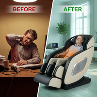 Shiatsu Massage Chair with Zero Gravity Recline, Full Body Air Compression, Heat Therapy, and Extendable Footrest - for Home/Office, Ideal Gift for Relaxation — Before & After