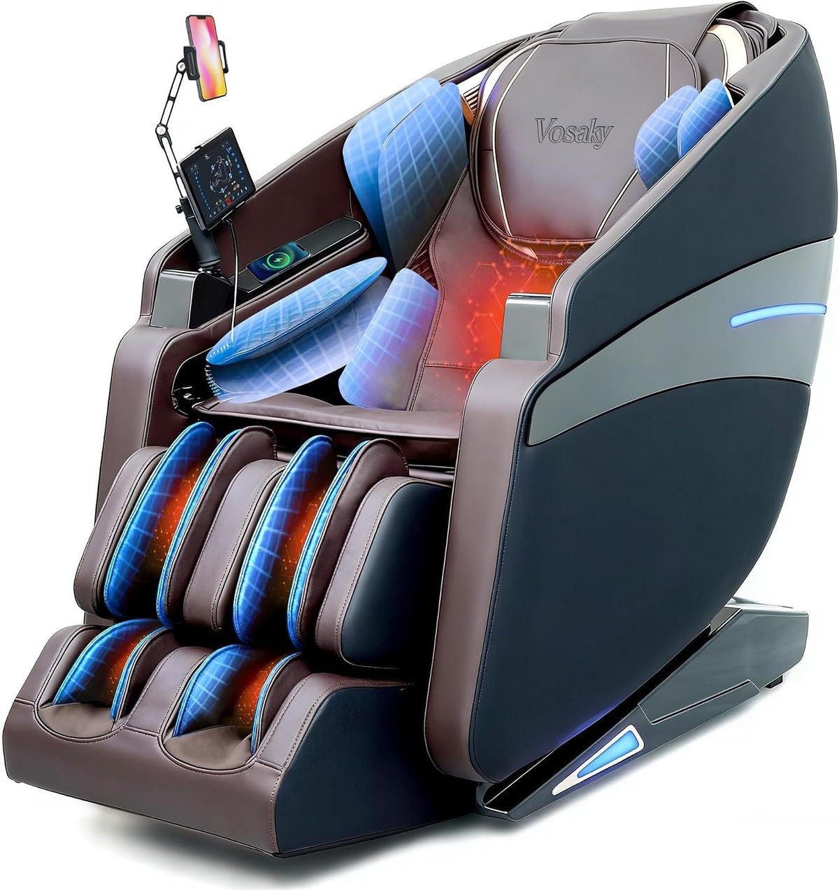 4D Massage Chairs Full Body Recliner with Heat Zero Gravity EX- SL Track Shiatsu Massage Chair for Home Office with AI Voice, 7" Touch Screen, Wireless Charging,Neck & Shoulder Relief