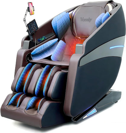 4D Massage Chairs Full Body Recliner with Heat Zero Gravity EX- SL Track Shiatsu Massage Chair for Home Office with AI Voice, 7" Touch Screen, Wireless Charging,Neck & Shoulder Relief