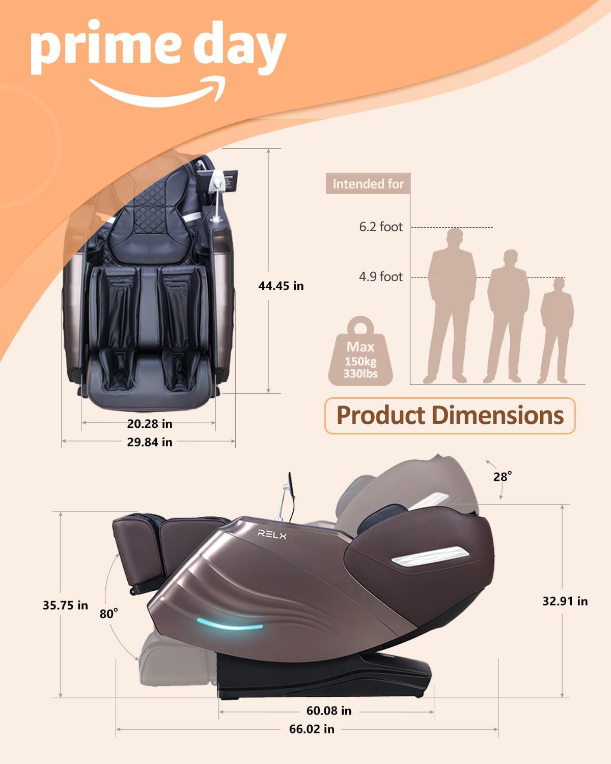 Massage Chair Full Body with Body Scan, Zero Gravity, Sl-Track, Brown