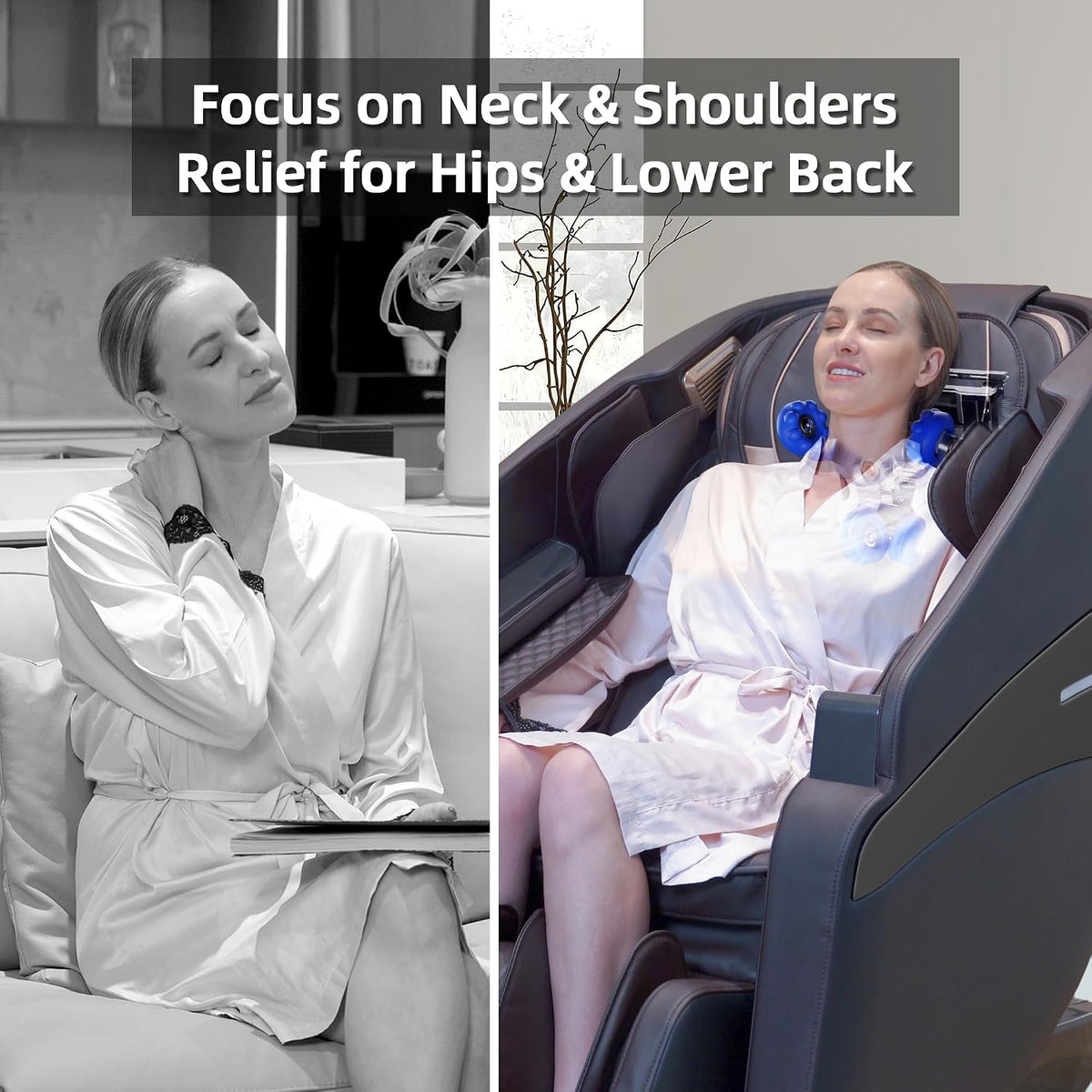4D Massage Chairs Full Body Recliner with Heat Zero Gravity EX- SL Track Shiatsu Massage Chair for Home Office with AI Voice, 7" Touch Screen, Wireless Charging,Neck & Shoulder Relief