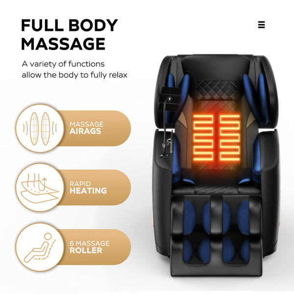 Full Body Massage Chair L Track Zero Gravity Shiatsu Massage Recliner W/5 Modes