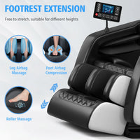 Shiatsu Massage Chair with Zero Gravity Recline, Full Body Air Compression, Heat Therapy, and Extendable Footrest - for Home/Office, Ideal Gift for Relaxation