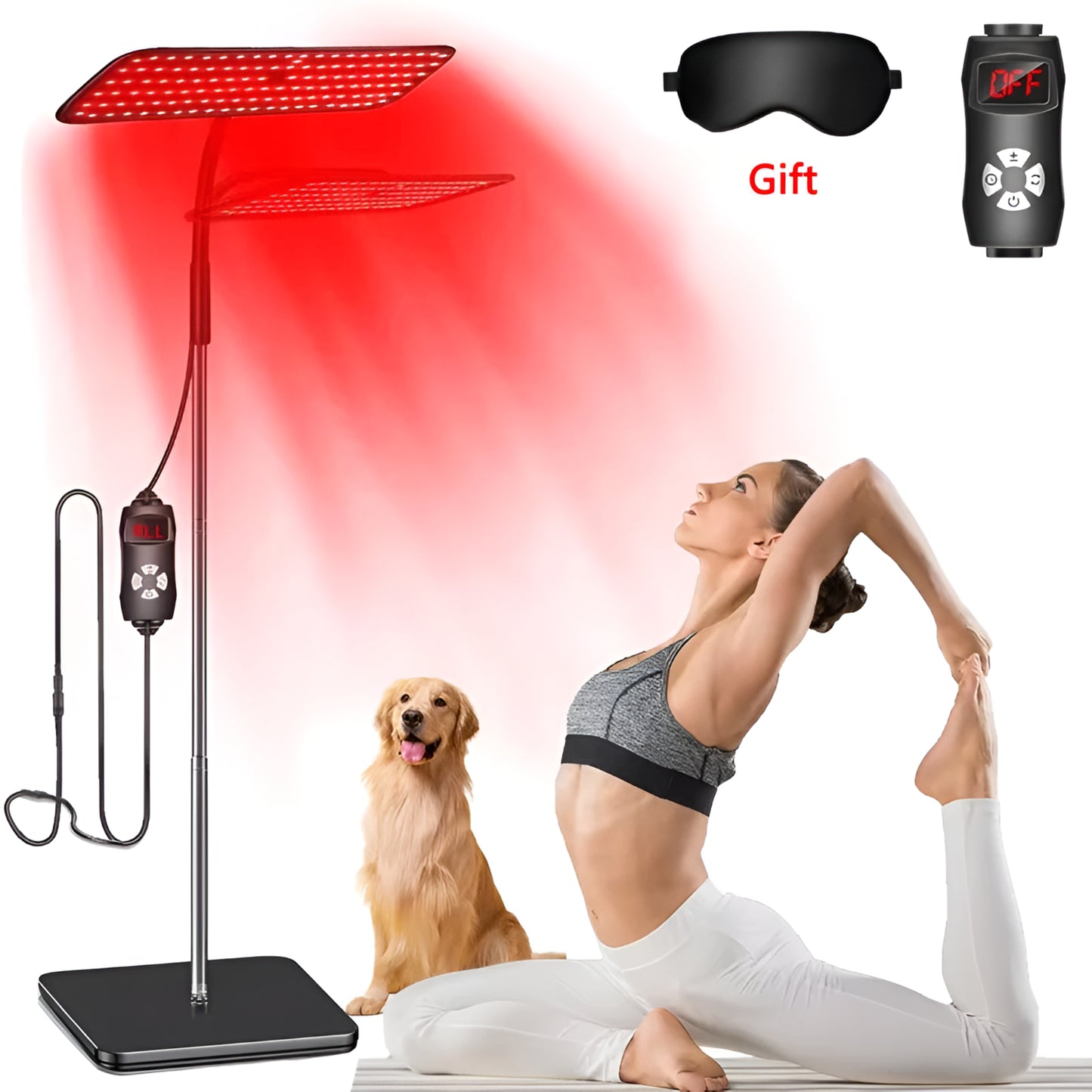 660Nm 850Nm LED Red Light Therapy Panel with Stand near Infrared Therapy Lamp Devices for Body Muscle Relax and Skin Care — product view 10