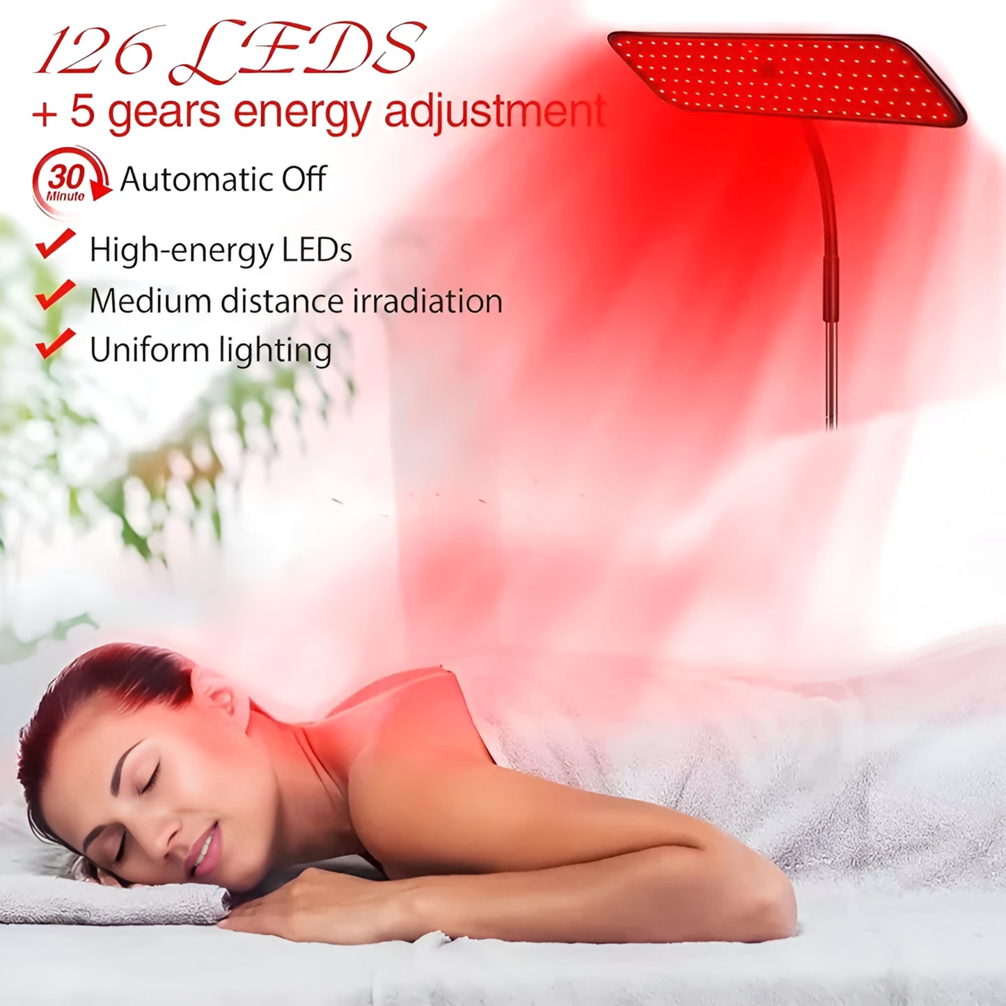 660Nm 850Nm LED Red Light Therapy Panel with Stand near Infrared Therapy Lamp Devices for Body Muscle Relax and Skin Care — product view 9