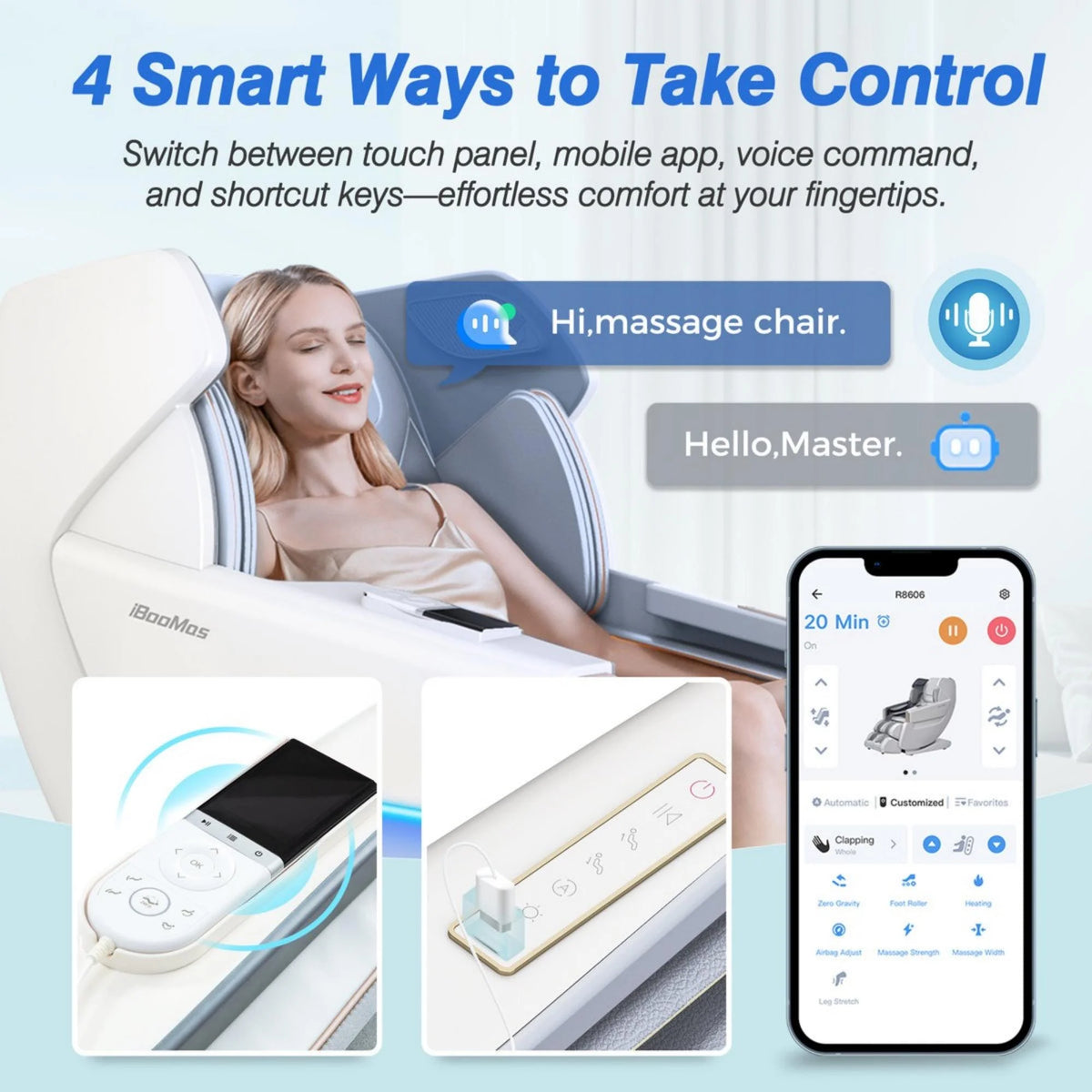 4D Full Body Massage Chair Zero Gravity Shiatsu Recliner,Sl Track Massage Chair with Heating,Leg Auto Extension,Bluetooth,Ai Voice and APP Controller,White
