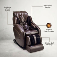 Jin L Track Deluxe Zero Gravity Full Body Massage Chair with Lumbar, Forearm & Calf Heat Therapy and Shiatsu Calf Massage — infographic