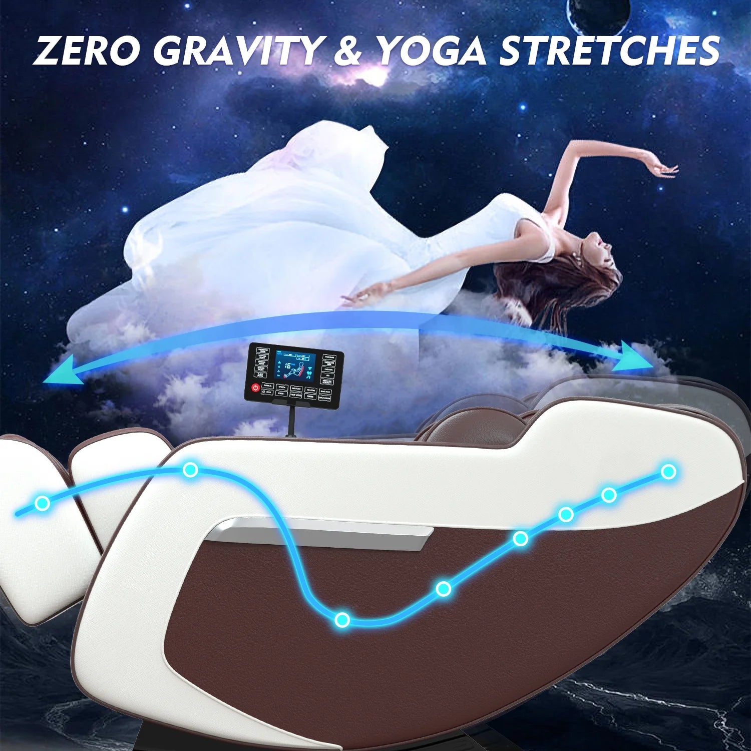 Full Body Massage Chair with Zero Gravity, Heated Back & Legs, 20 Airbags, Bluetooth, Shiatsu Recliner for Home