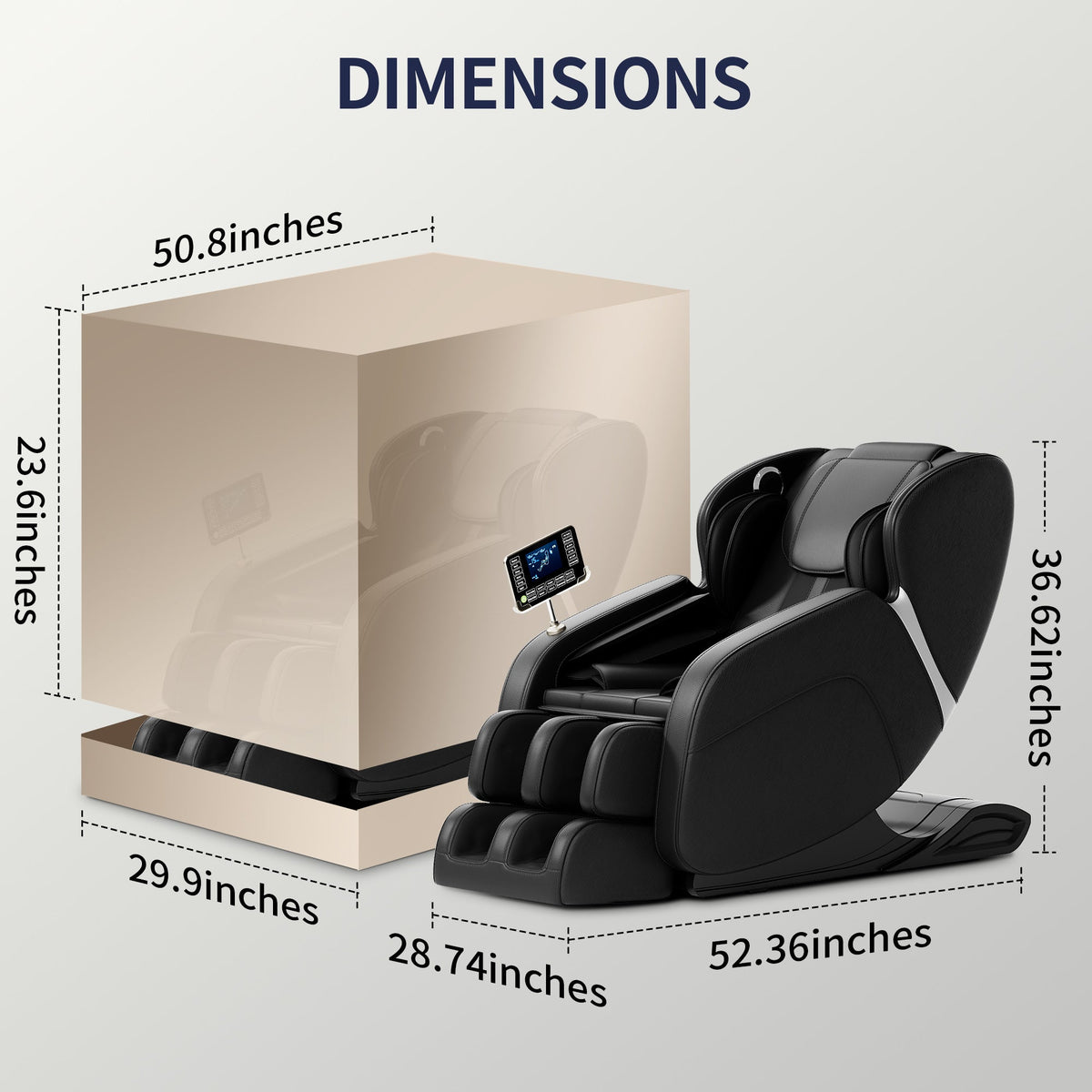 Full-Body Massage Chair with Zero Gravity, Foot Massage and Touchscreen