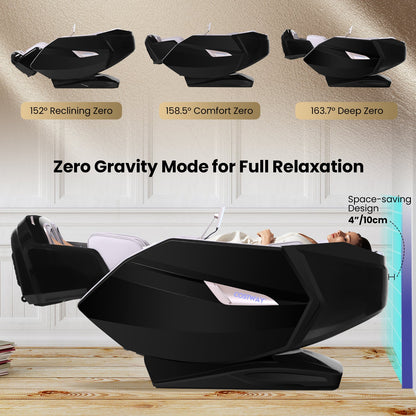 4D Zero-Gravity Massage Chair with Dual Rollers and Flexible Track