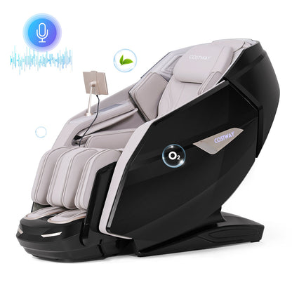 4D Zero-Gravity Massage Chair with Dual Rollers and Flexible Track