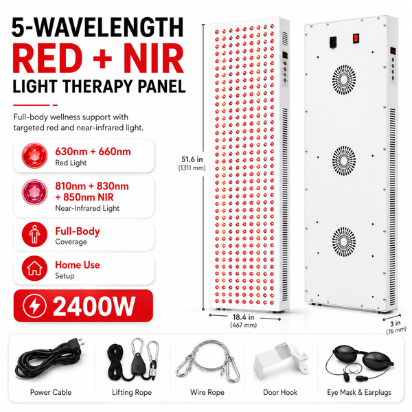 Full Body Red and Near-Infrared Light Therapy Panel, 2400W