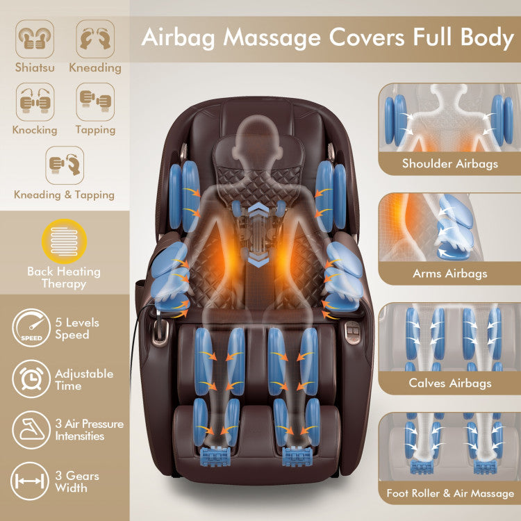 Full Body Massage Chair with Zero Gravity and 53-Inch SL Track