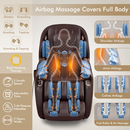 Full Body Massage Chair with Zero Gravity and 53-Inch SL Track