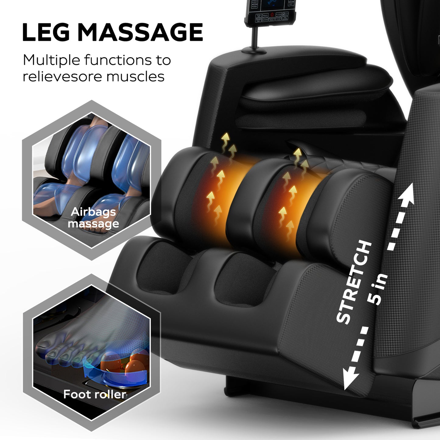Full Body Massage Chair L Track Zero Gravity Shiatsu Massage Recliner W/5 Modes
