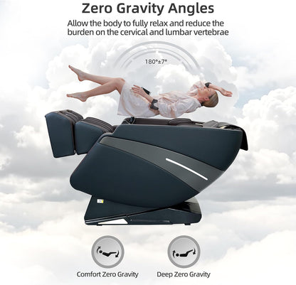 4D Massage Chairs Full Body Recliner with Heat Zero Gravity EX- SL Track Shiatsu Massage Chair for Home Office with AI Voice, 7" Touch Screen, Wireless Charging,Neck & Shoulder Relief