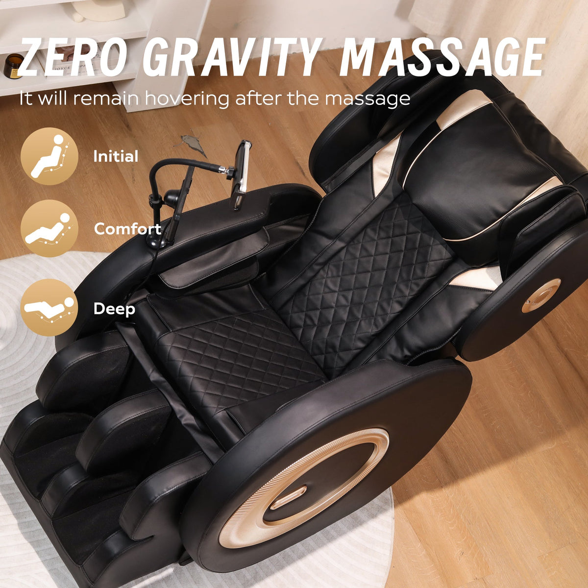 Massage Chair Recliner with Zero Gravity, Black