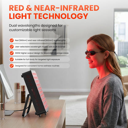 Red Light Therapy Panel, 660Nm Red & 850Nm near Infrared Light Therapy Device with TENS & EMS Functions, 60 Dual Chip Leds, 6 Programs, Timer, Stand, High Power LED Light Therapy Lamp for Face Body — product view 6
