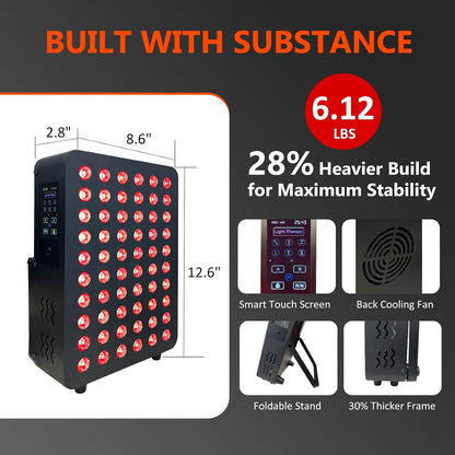 Red Light Therapy Panel, Dual Chip LED 660Nm 850Nm near Infrared Light for Body & Face, High Power Red Light Therapy Device for Muscle Recovery, Joint Pain Relief, Skin Rejuvenation at Home — product view 2
