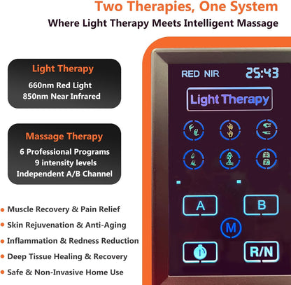 Red Light Therapy Panel, Dual Chip LED 660Nm 850Nm near Infrared Light for Body & Face, High Power Red Light Therapy Device for Muscle Recovery, Joint Pain Relief, Skin Rejuvenation at Home — product view 6