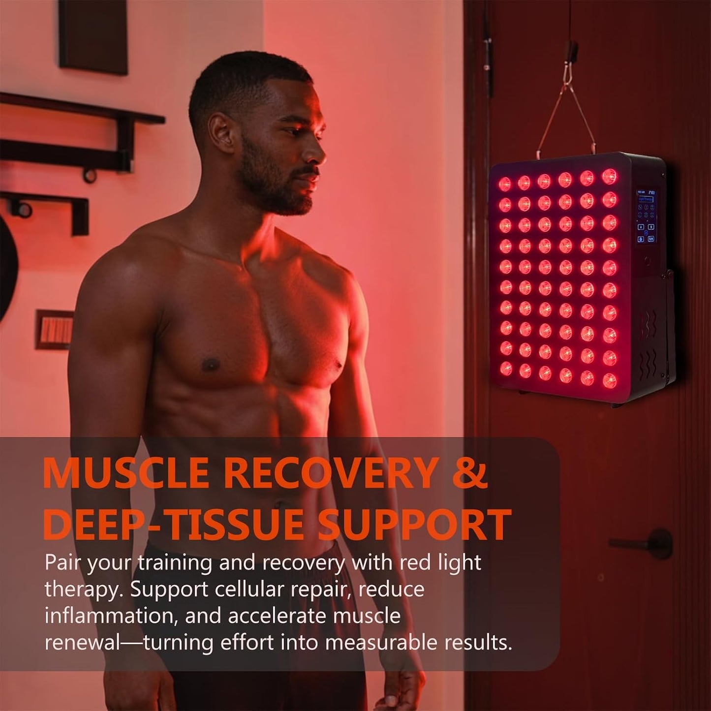 Red Light Therapy Panel, Dual Chip LED 660Nm 850Nm near Infrared Light for Body & Face, High Power Red Light Therapy Device for Muscle Recovery, Joint Pain Relief, Skin Rejuvenation at Home — product view 8