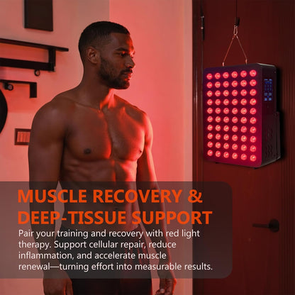 Red Light Therapy Panel, Dual Chip LED 660Nm 850Nm near Infrared Light for Body & Face, High Power Red Light Therapy Device for Muscle Recovery, Joint Pain Relief, Skin Rejuvenation at Home — product view 8