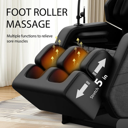 Zero Gravity Massage Chair: Reclining, Heating, Full-Body Air Compression, 6 Rollers& Touchscreen. Supports up to 180Lbs & 6Ft — product view 7