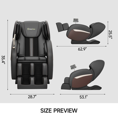 Zero Gravity Massage Chair, Shiatsu Massage Relaxation Recliner with Heating and Bluetooth, Brown — product view 3