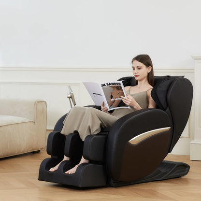 Zero Gravity Massage Chair, Shiatsu Massage Relaxation Recliner with Heating and Bluetooth, Brown — product view 6
