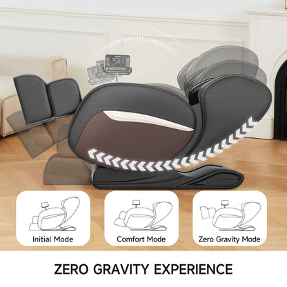Zero Gravity Massage Chair, Shiatsu Massage Relaxation Recliner with Heating and Bluetooth, Brown — product view 8
